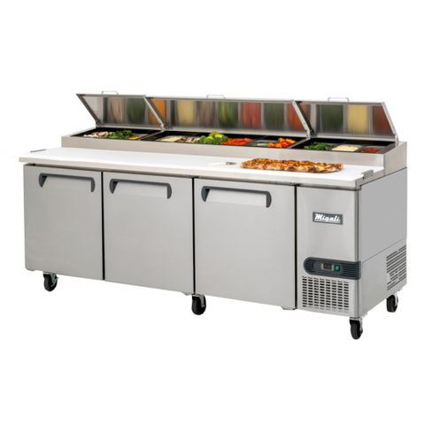 C-PP93-HC Migali 93" 3 Door Refrigerated Pizza Prep Table