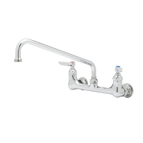 B-0231-CR T&S Brass Wall Mounted Pantry Faucet w/ 8" Adjustable Centers & 12" Nozzle-T&S Brass