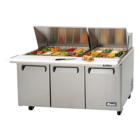 C-SP72-30BT-HC Migali 72" 3 Door Refrigerated Big Top Sandwich Prep Table