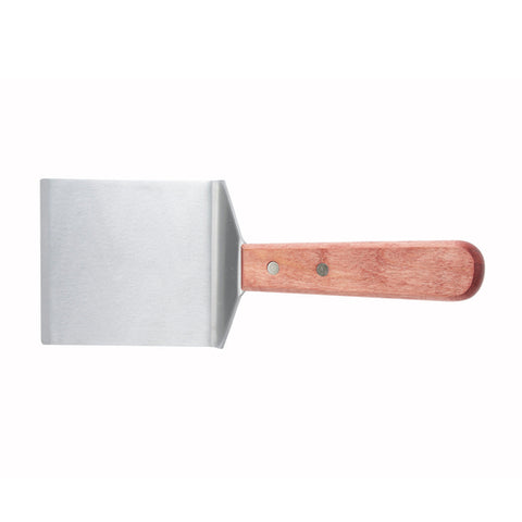 Winco TN46 Steak/Burger Turner, Offset, Wooden Handle, 4-1/8" x 3-3/4" Blade