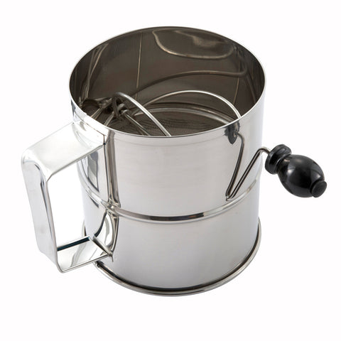 Winco RFS-8 8-Cup Stainless Steel Rotary Flour Sifter