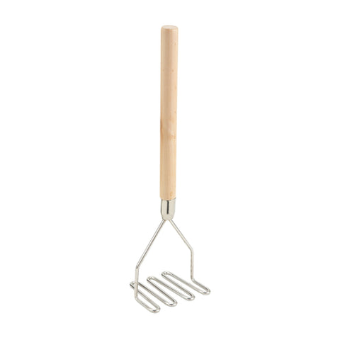 Winco PTM-18S Potato Masher with Wooden Handle, 4-1/2" Square