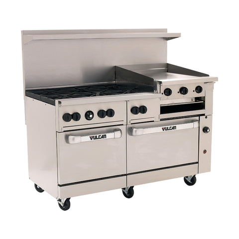60SS-6B24GBP Vulcan 6-Burner 60" Range w/ Griddle/Broiler & Standard Oven - LP-Vulcan FEG