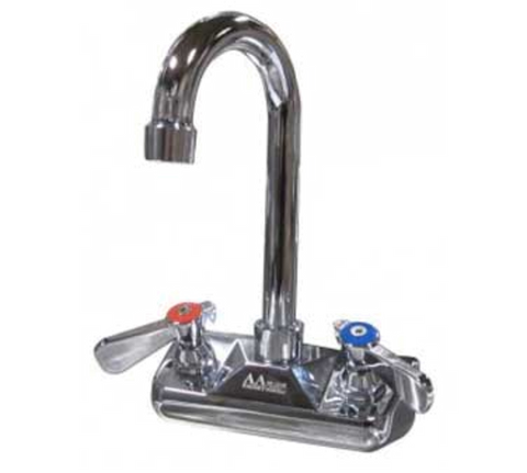 GSW USA AA-410G 4" Wall Mount Backsplash Faucet with Gooseneck Spout