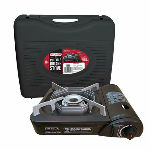 Chef Master 90027 Portable Butane Stove, 1 Burner Countertop Range with Wind Guard