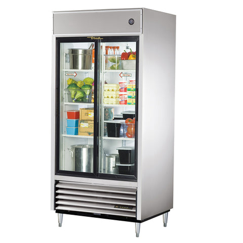 True Manufacturing TSD-33G-HC-LD Two-Section Reach-In Sliding Glass Door Refrigerator