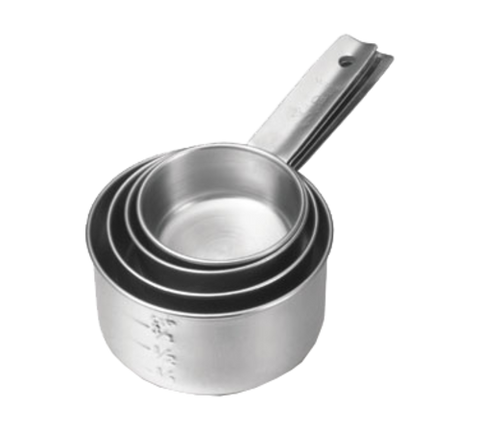 Tablecraft Products 724 Stainless Steel 4-Piece Measuring Cup Set