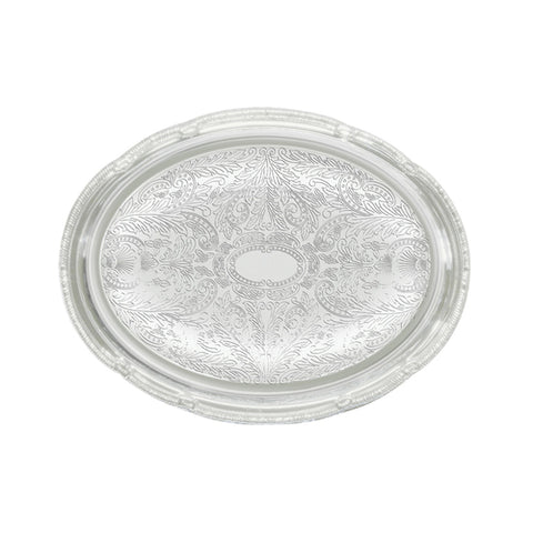 Winco CMT-1014 Chrome-Plated Oval Serving Tray, 14-3/4 x 10-1/2