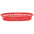 1073R Tablecraft 9-1/4" x 6" x 1-1/2" Red Oval A La Carte Platter Basket-Tablecraft Products