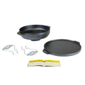 L14CIA Lodge Cast Iron Cook-It-All 14-7/10" Dia. Wok Skillet Set-Lodge Manufacturing