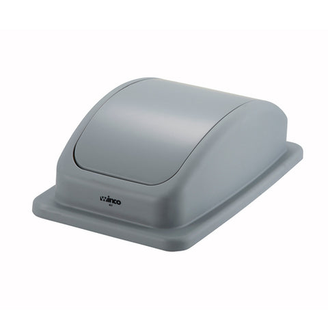 Winco PTCL-23 Gray Rectangular Dome Trash Can Lid for 23-Gallon Slender Containers