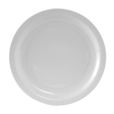 Tuxton China CLA-094 9-1/2" Round Colorado Narrow Rim Plate, Porcelain White