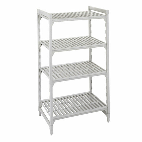 Cambro CPU243672V4480 Camshelving Premium Series 4-Tier Starter Shelving Unit, 36"L x 24"W x 72"H, Speckled Gray