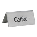 SGN-103 Winco "Coffee" Stainless Steel Tent Sign-WINCO