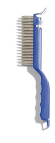 Carlisle Sparta 4067200 Scratch Brush 11-3/8" Blue with Stainless Steel Bristles and Scraper