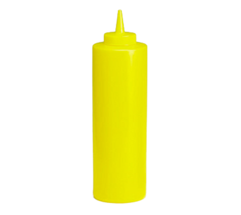 TableCraft Products 12463M 24 oz. Yellow WideMouth Squeeze Bottle with Standard Cone Tip