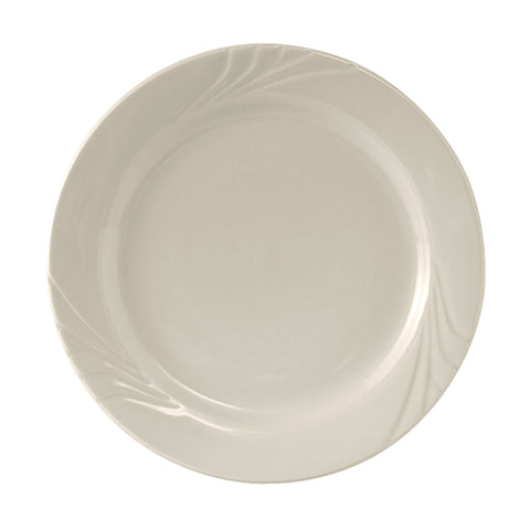 Tuxton China YEA-090 9" Round Monterey Plate - American White/Eggshell