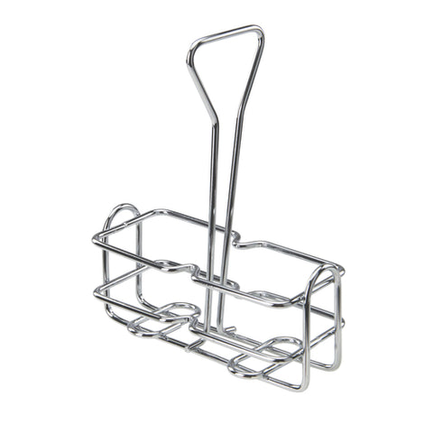 Winco WH-3 Chrome-Plated Wire Cruet Rack for 6 oz Oil/Vinegar Bottles