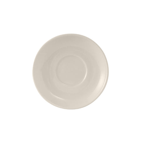 Tuxton China TRE-029 Reno/Nevada 4 5/8" Eggshell Wide Rim Rolled Edge China Espresso Saucer