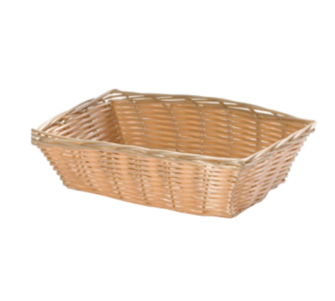 1172W Tablecraft 9" x 6" x 2-1/2" Beige Rectangular Rattan Basket