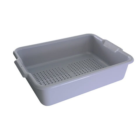 Thunder Group PLBT505GPF Gray Polypropylene Perforated Bus Tub