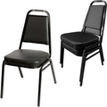 SL2082-BLK Oak Street Black Vinyl Stacking Chair w/ Tapered Square Back-OAK STREET MANUFACTURING