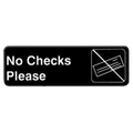 PLIS9317BK Thunder Group 9" x 3" No Checks Please Information Sign-Thunder Group