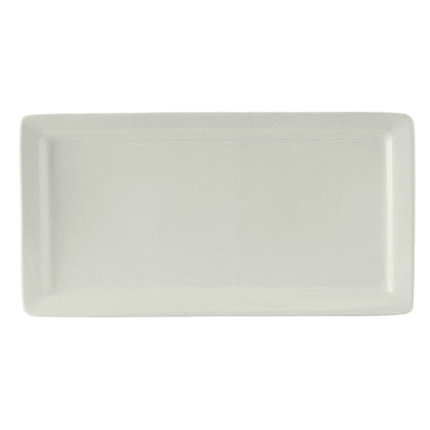 Tuxton China BWH-1547 DuraTux 15-1/2" x 8" White Rectangular China Platter