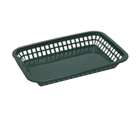 Tablecraft 1077FG Forest Green Grande Platter Basket, 10-3/4" x 7-3/4" x 1-1/2\" Polypropylene
