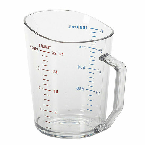 Cambro 100MCCW135 Camwear 1 Qt. Clear Polycarbonate Measuring Cup
