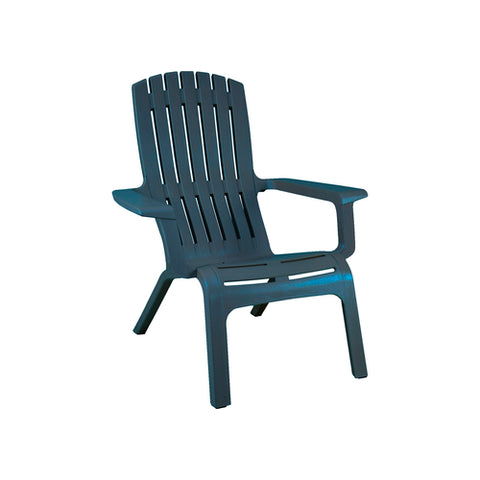 Grosfillex US444747 Westport Barn Blue Resin Stackable Outdoor Adirondack Chair
