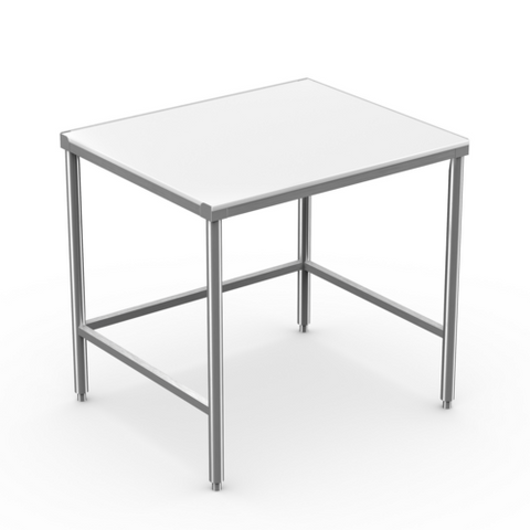Winholt DPTR-3060 60" Poly Top Work Table with Stainless Steel Open Base, 30"D x 34"H