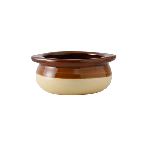 Tuxton China B6S-1203 12 oz DuraTux Onion Soup Crock, Ceramic Two Tone