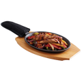 90201 Chef Master Includes: Oval Cast Iron Ribbed Sizzler With Handle, Fajita P - Each-CHEF MASTER