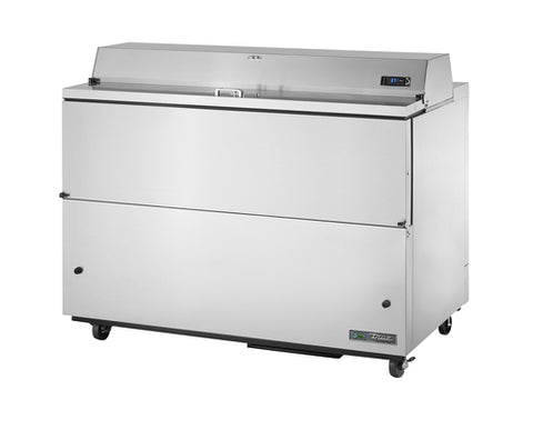 True Mfg. TMC-58-S-SS-HC 58" Mobile Milk Cooler with Stainless Steel Exterior and Interior
