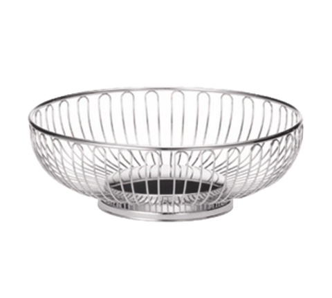 Tablecraft Products 4175 Chalet Large Round Chrome Wire Basket