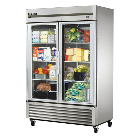 TS-49G-LD True 54" 2-Section Reach-In Refrigerator w/ Glass Doors