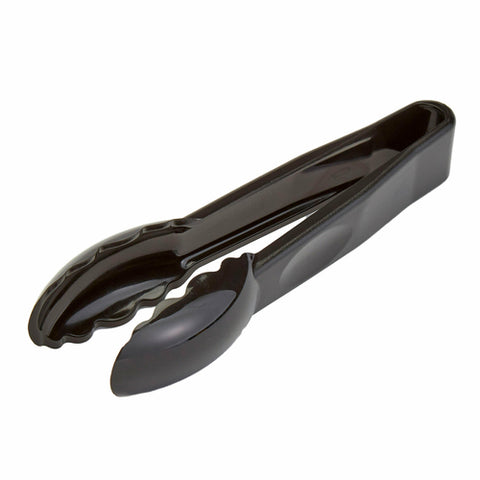 Cambro 6TGS110 Lugano 6" Black Scallop Grip Plastic Tongs