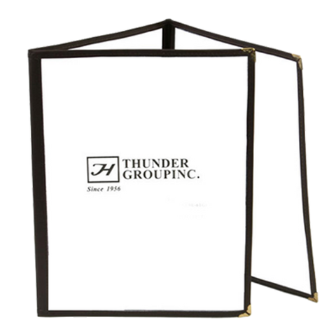 PLMENU-3BL Thunder Group 8-1/2" x 11" Blue 3 Pocket Menu Cover-Thunder Group
