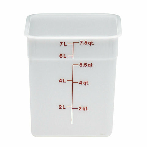 Cambro 8SFSP148 8 Qt. White Square Poly CamSquares Classic Food Storage Container