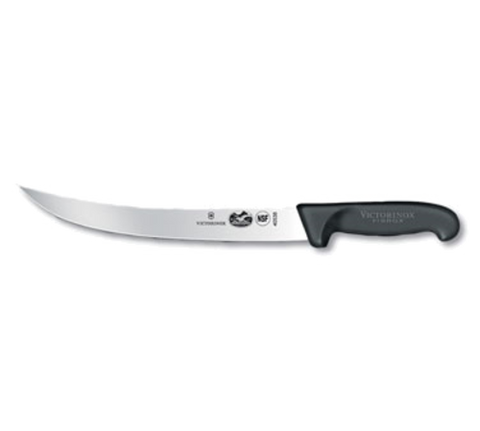 Victorinox 5.7203.25B Fibrox Breaking Knife, 10" Curved Blade, Black Handle