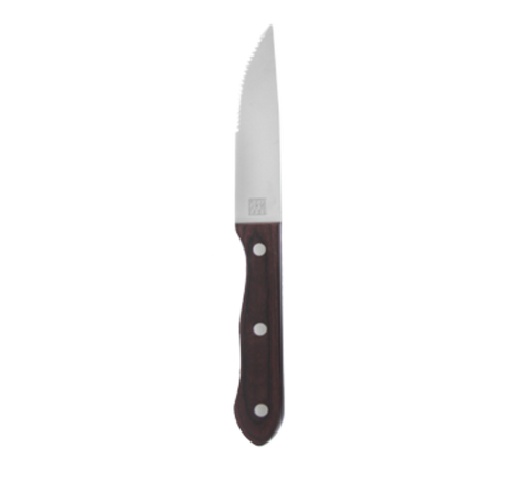 ZWILLING J.A. HENCKELS 39043-000 4.5" Jumbo Steak Knife with Dark Brown Pakka Wood Handle