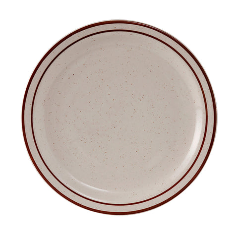 TBS-008 Tuxton Bahamas 9" Brown Speckle Narrow Rim China Plate