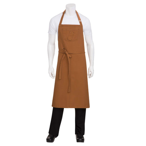 ABCKV003NTM0 Chef Works 40"L x 39"W Rockford Chefs Bib Apron-CHEF WORKS