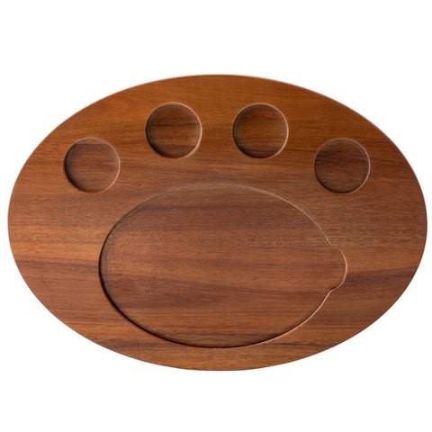 10710 TableCraft Products Acacia Fajita Serving Board, Oval, 17" x 12.25" x .75"-Tablecraft Products