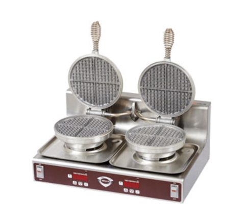 WB-2E Wells Dual Round Waffle Grid, Waffle Baker - Each