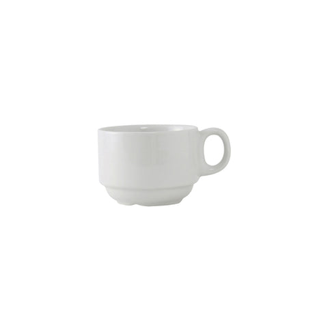 ALF-0703 Tuxton Alaska 7 Oz. Rolled Edge White Stackable China Cup