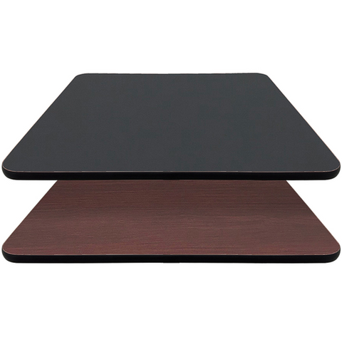 Oak Street Manufacturing MB2424 24" x 24" Square Reversible Melamine Table Top, Mahogany/Black