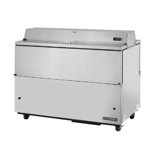 True Mfg TMC-58-S-DS-HC 58 1/4" Dual-Sided Mobile Milk Cooler with Stainless Steel Exterior
