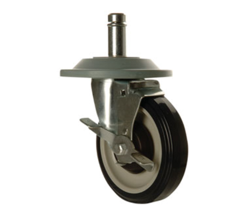 1880 Hospitality FSCAST5 5" Stem/Swivel Polyurethane Caster Set with Brakes and Bumper (Set of 4)